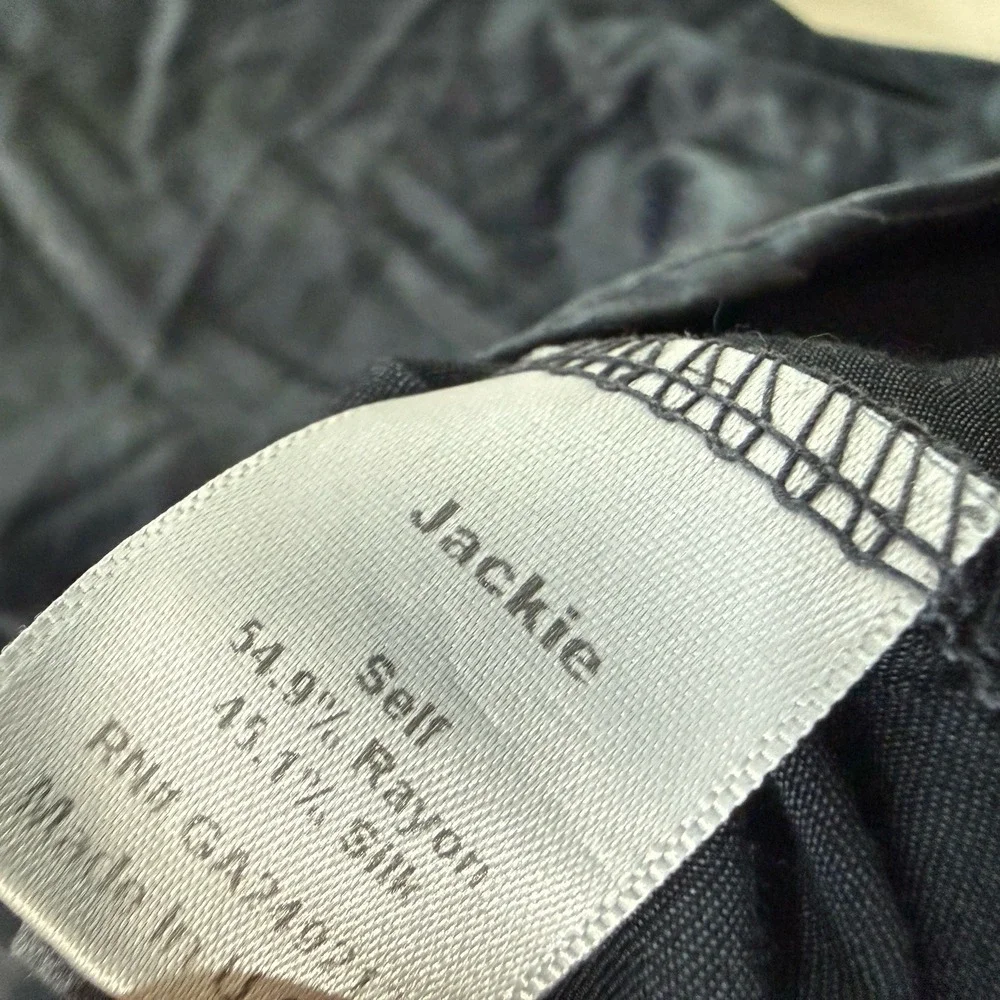 PJ Harlow Jackie Cropped Pajama Pants Set Silk Blend Navy Blue Womens XS Lounge